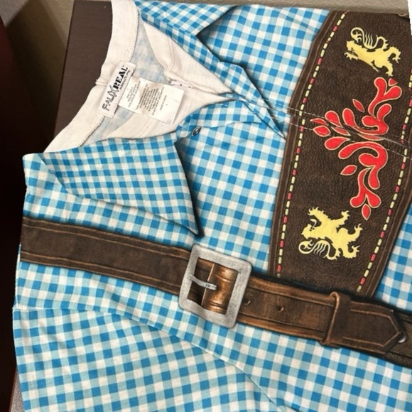 Oktoberfest Lederhosen Romper by Faux Real Shirts — Size L — NWOT - Picture 6 of 9